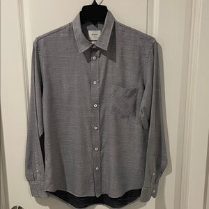 Billy Reid men's slim gray casual button down shirt
